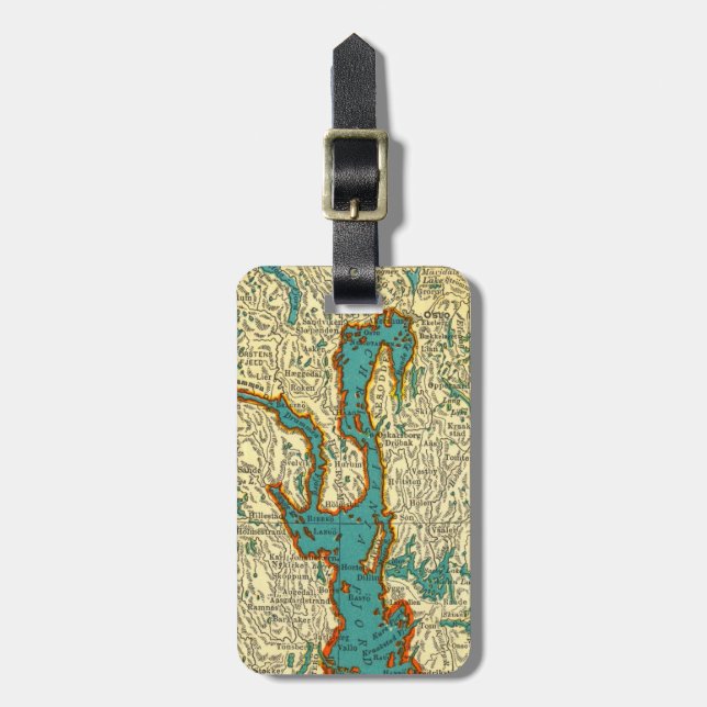 Vintage Map of OSLO NORWAY  Luggage Tag (Front Vertical)