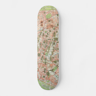 Vintage Map of Paris (1920) Skateboard