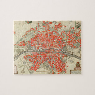 Vintage Map of Paris France (1721–1774) Jigsaw Puzzle