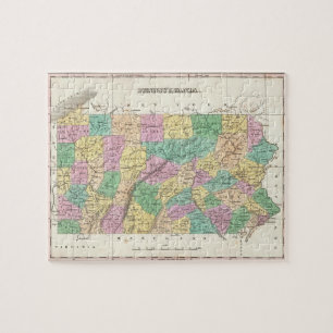 Vintage Map of Pennsylvania (1827) Jigsaw Puzzle