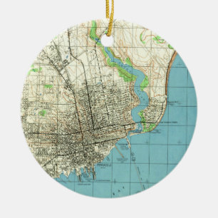 Vintage Map of Pensacola Florida (1944) Ceramic Ornament