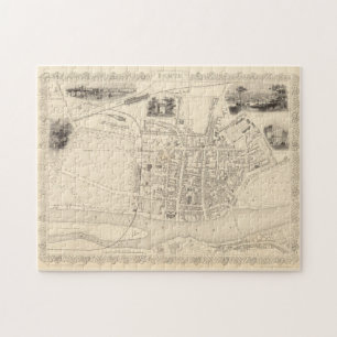 Vintage Map of Perth Scotland (1851) Jigsaw Puzzle
