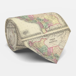 Vintage Map of Peru and Bolivia (1856) Tie