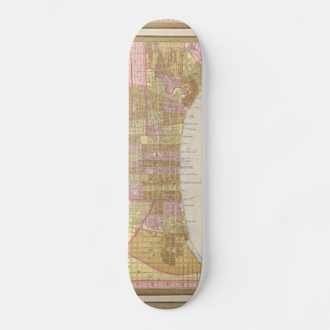 Vintage Map of Philadelphia (1846) Skateboard (Front)