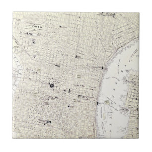 Vintage Map of Philadelphia (1885) Tile