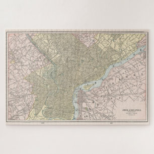 Vintage Map of Philadelphia (1901) Jigsaw Puzzle