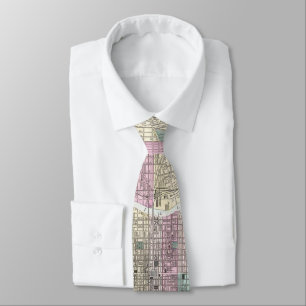 Vintage Map of Philadelphia Pennsylvania (1876) Tie