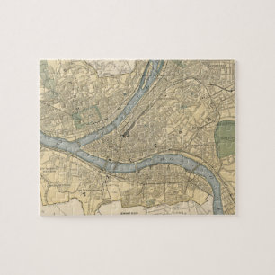 Vintage Map of Pittsburgh PA (1891) Jigsaw Puzzle
