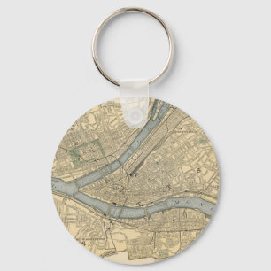 Vintage Map of Pittsburgh PA (1891) Keychain