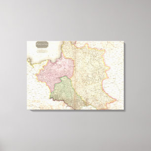 Vintage Map of Poland (1818) Canvas Print
