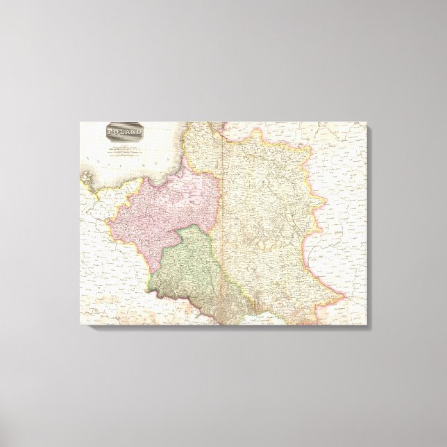 Vintage Map of Poland (1818) Canvas Print (Front)