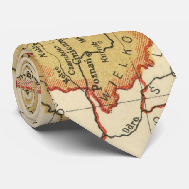 Vintage Map of Poland (1921) Tie (Rolled)
