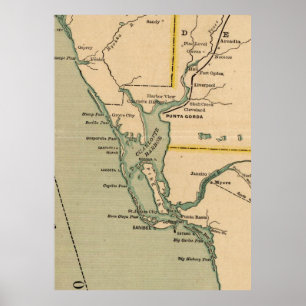 Vintage Map of Port Charlotte Florida (1896) Poster
