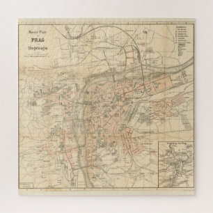 Vintage Map of Prague (1882) Jigsaw Puzzle