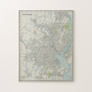 Vintage Map of Providence Rhode Island (1901) Jigsaw Puzzle