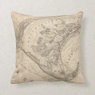 Vintage Map of Provincetown (1836) Throw Pillow