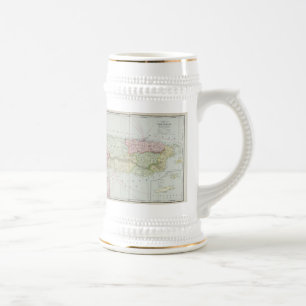 Vintage Map of Puerto Rico (1901) Beer Stein