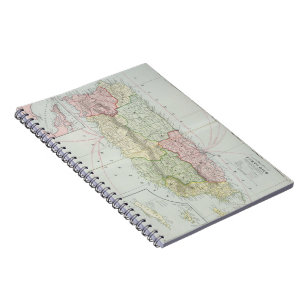 Vintage Map of Puerto Rico (1901) Notebook
