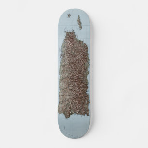 Vintage Map of Puerto Rico (1952) Skateboard