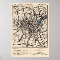 Vintage Map of Ravenna Italy (1943)