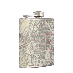 Vintage Map of Rennes France (1905) Hip Flask