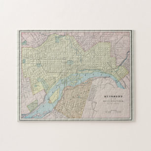 Vintage Map of Richmond VA (1901) Jigsaw Puzzle