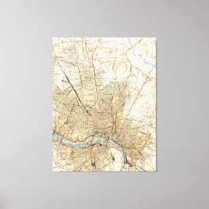 Vintage Map of Richmond Virginia (1934) Canvas Print