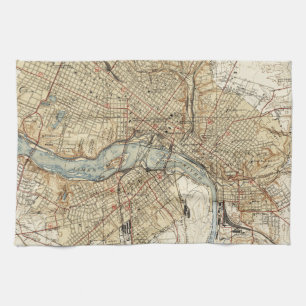 Vintage Map of Richmond Virginia (1934) Kitchen Towel