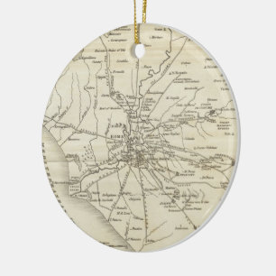 Vintage Map of Rome Italy (1821) Ceramic Ornament