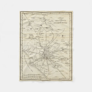 Vintage Map of Rome Italy (1821) Fleece Blanket