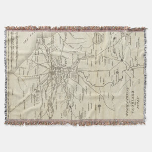 Vintage Map of Rome Italy (1821) Throw Blanket
