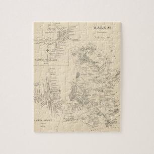 Vintage Map of Salem Massachusetts (1892) Jigsaw Puzzle