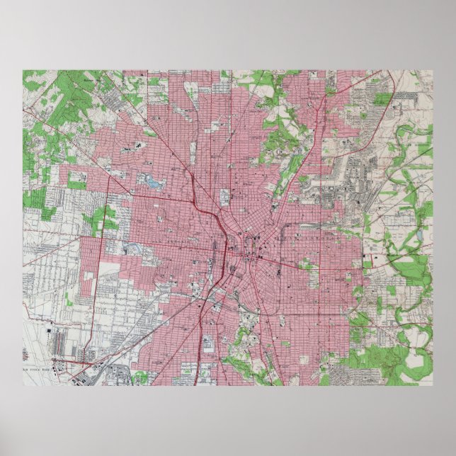Vintage Map of San Antonio Texas (1953) Poster (Front)
