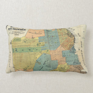 Vintage Map of San Francisco (1890) Lumbar Pillow