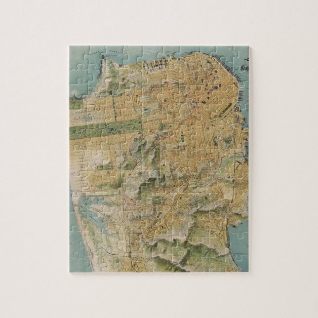 Vintage Map of San Francisco (1915) Jigsaw Puzzle (Vertical)