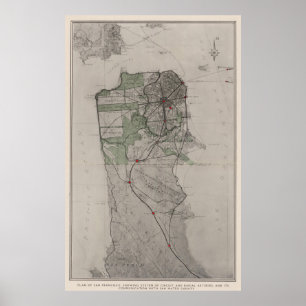 Vintage Map of San Francisco CA (1905) Poster