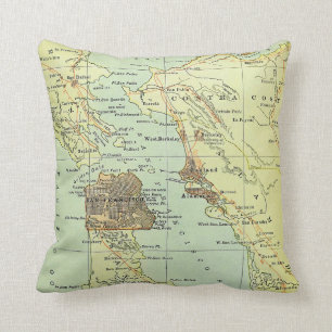 Vintage Map of San Francisco California (1905) Throw Pillow