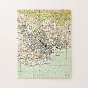 Vintage Map of Santa Barbara California (1944) Jigsaw Puzzle