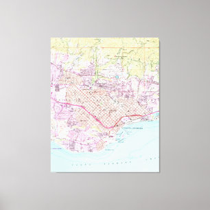 Vintage Map of Santa Barbara California (1952) Canvas Print