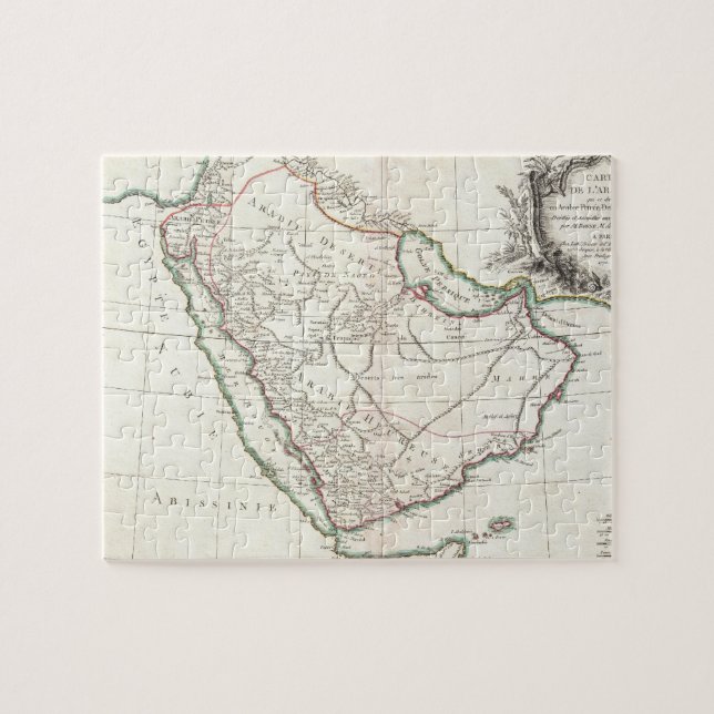 Vintage Map of Saudi Arabia (1771) Jigsaw Puzzle (Horizontal)