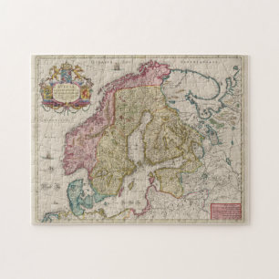 Vintage Map of Scandinavia (1665) Jigsaw Puzzle
