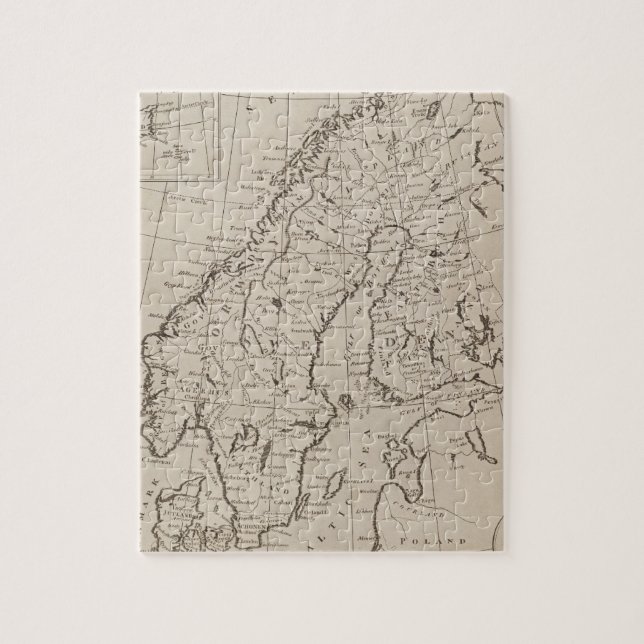 Vintage Map of Scandinavia (1800) Jigsaw Puzzle (Vertical)