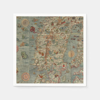 Vintage Map of Scandinavia Napkin