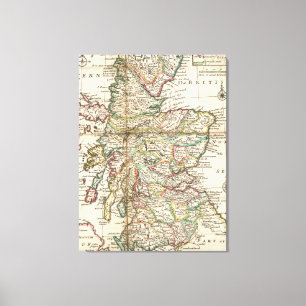 Vintage Map of Scotland (1718) Canvas Print