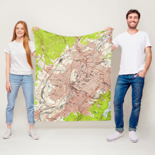 Vintage Map of Scranton Pennsylvania (1947) Fleece Blanket