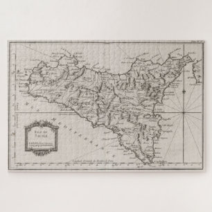 Vintage Map of Sicily Italy (1764) Jigsaw Puzzle