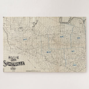 Vintage Map of Somerville MA (1910) Jigsaw Puzzle