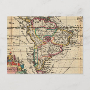 Vintage Map of South America (1747) Postcard