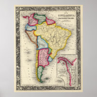 Vintage Map of South America (1860)