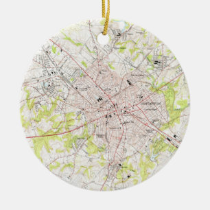 Vintage Map of Spartanburg South Carolina (1949) Ceramic Ornament